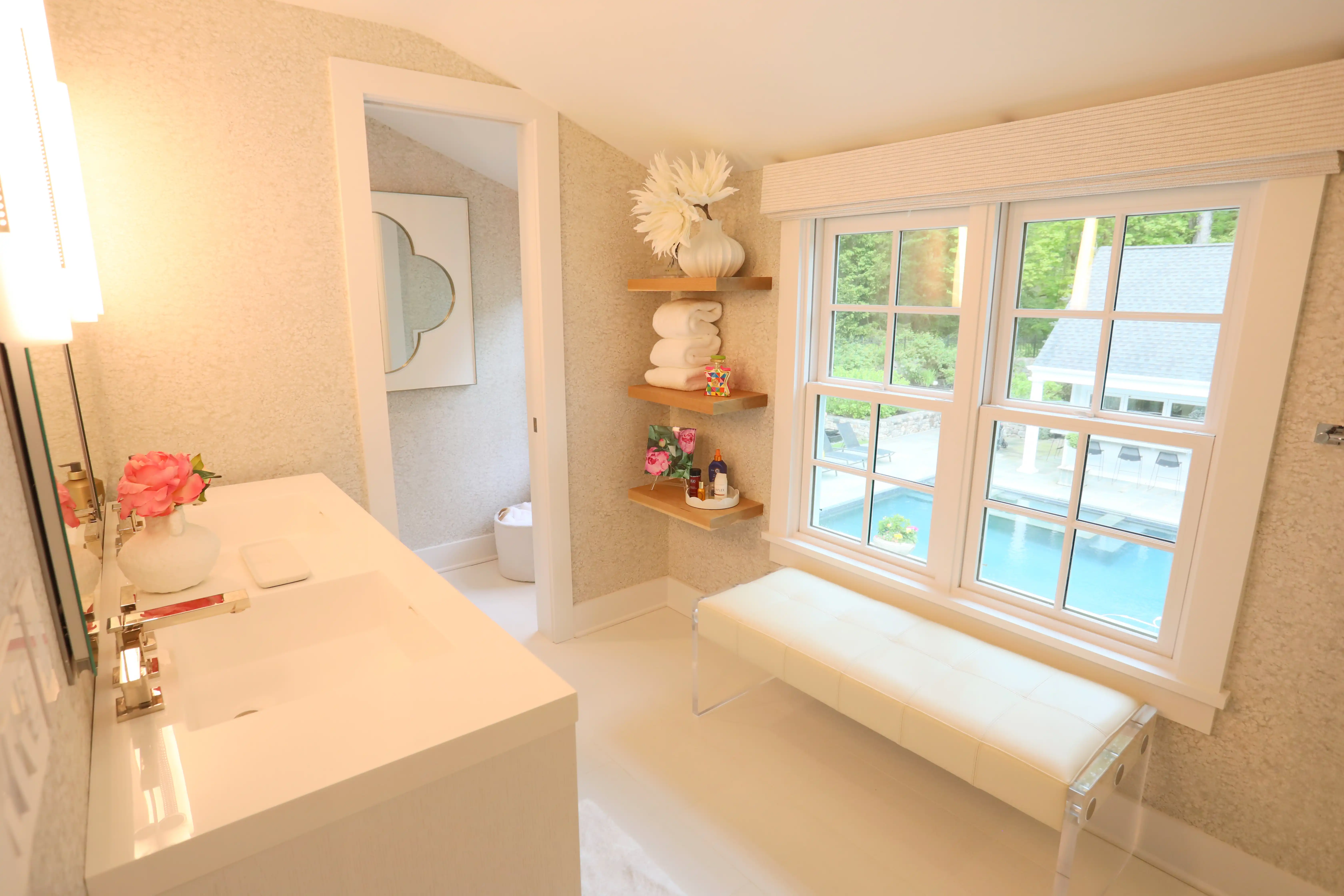 Modern bathroom remodel with walk-in shower